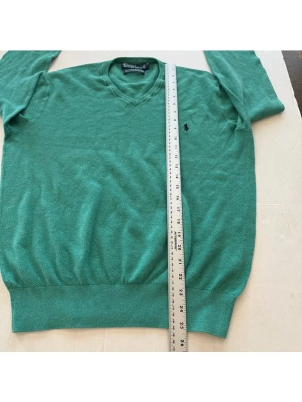 Polo by Ralph Lauren Men's Green V-Neck Sweater